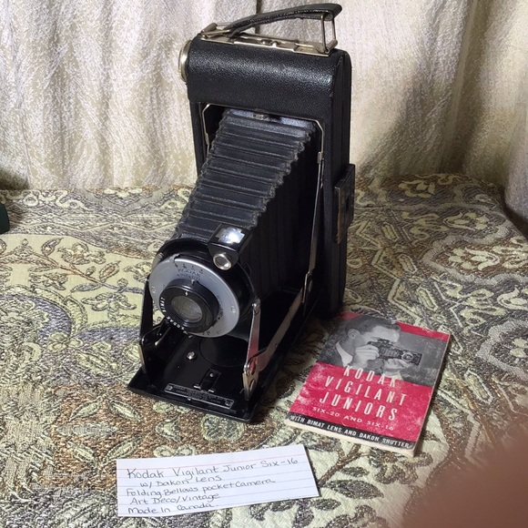 Vintage bellows camera folding Kodak vigilant junior with original booklet - Picture 5 of 13